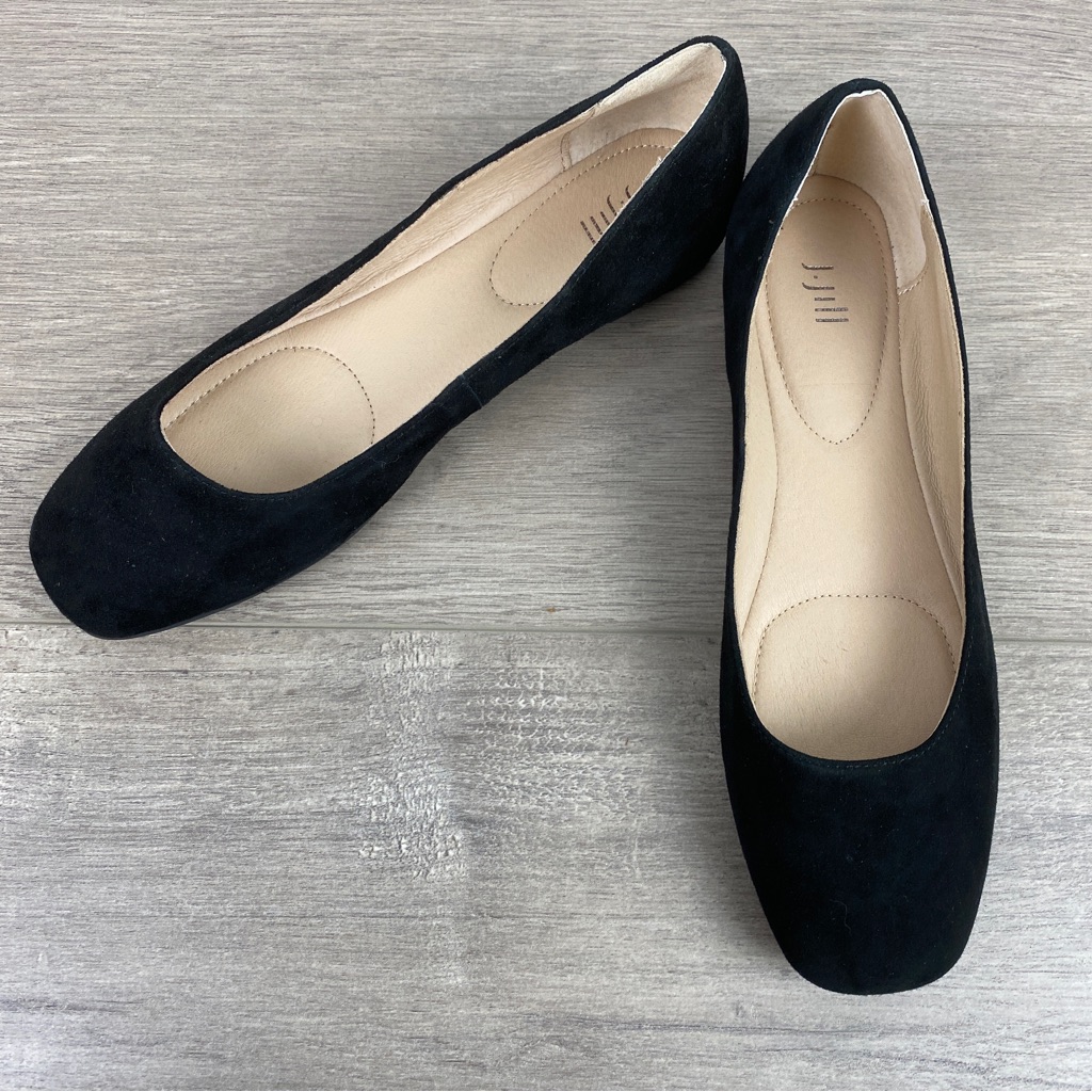J.Jill Black Suede Leather Audrey Ballet Flats Sz.8.5 Nwob